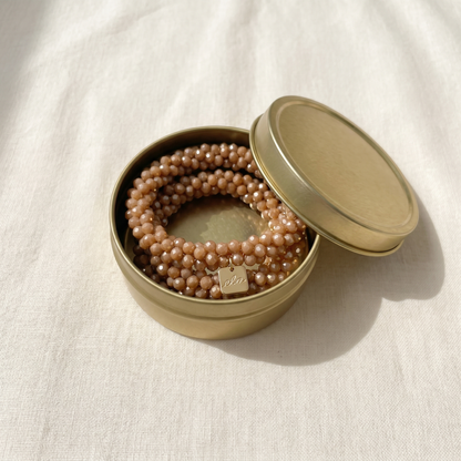 Ela Caramel – Kralen Haarelastiek & Armband