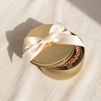Ela Caramel – Kralen Haarelastiek & Armband