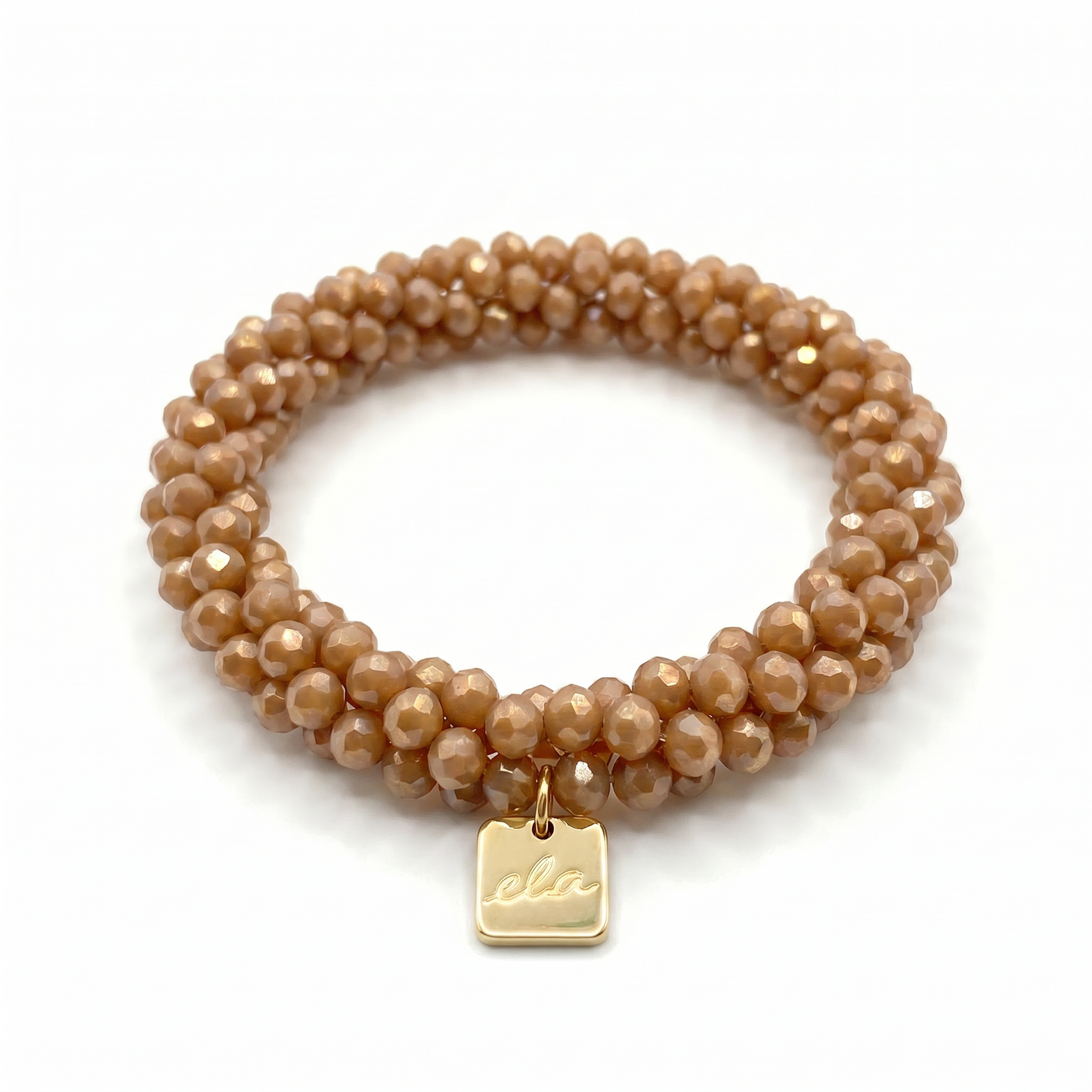 Ela Caramel – Kralen Haarelastiek & Armband
