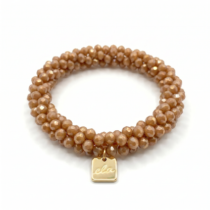 Ela Caramel – Kralen Haarelastiek & Armband