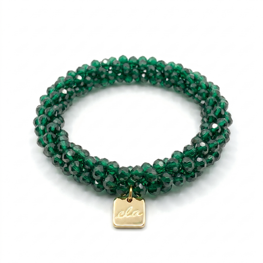 Ela Emerald – Kralen Haarelastiek & Armband