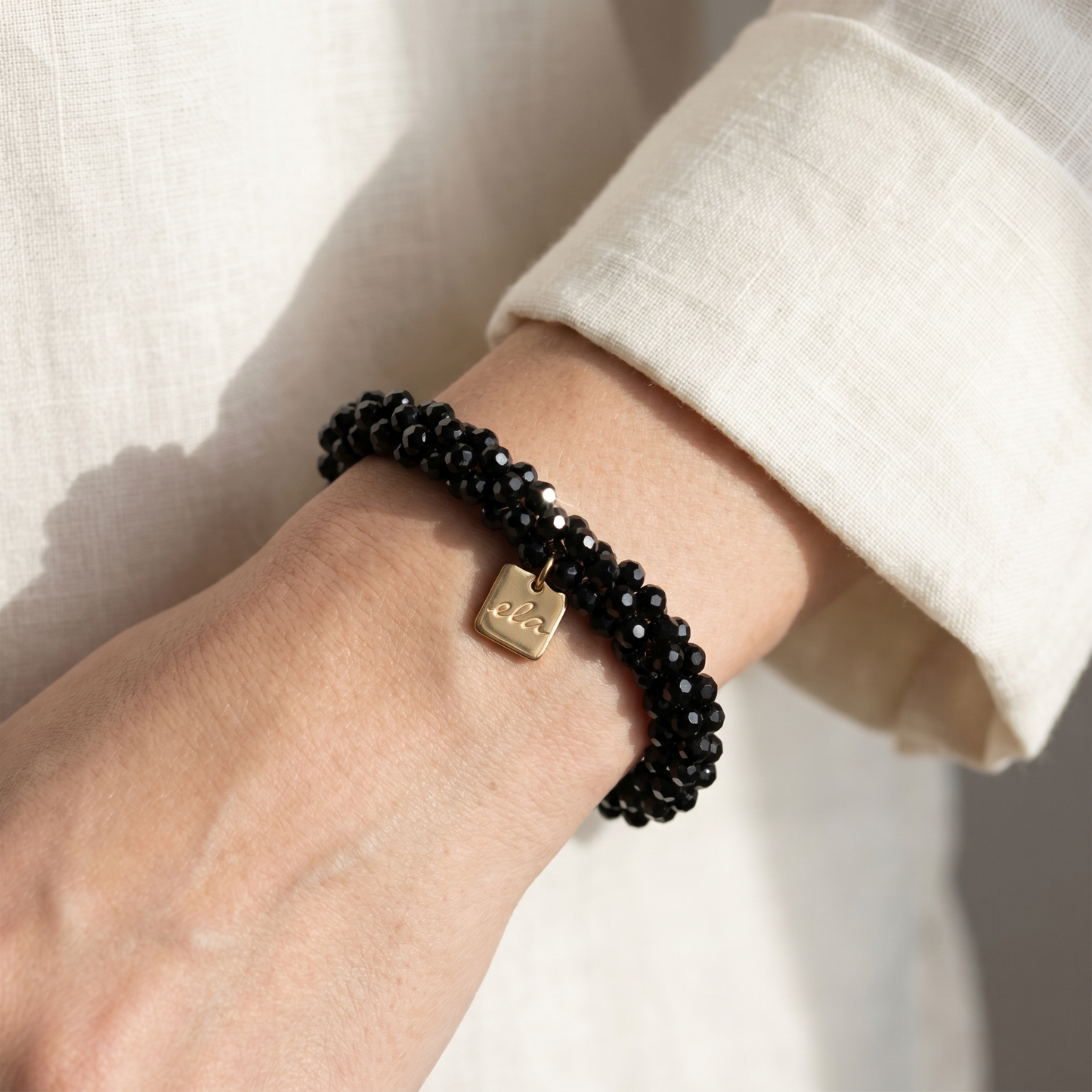 Ela Onyx – Kralen Haarelastiek & Armband