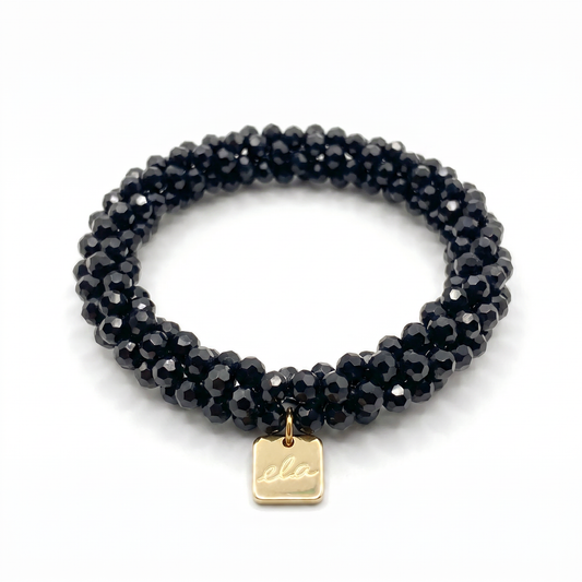 Ela Onyx – Kralen Haarelastiek & Armband